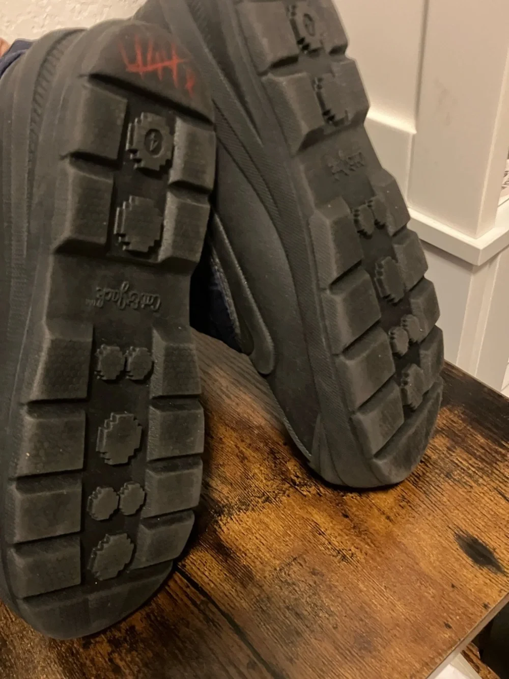 Navy Kids Waterproof Snow Boots with Hook-and-Loop Closure